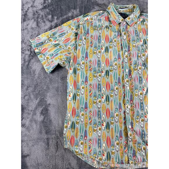 Charleston Threads Hawaiian Shirt Medium Surfboard Print Short Sleeve Excellent - Picture 7 of 11